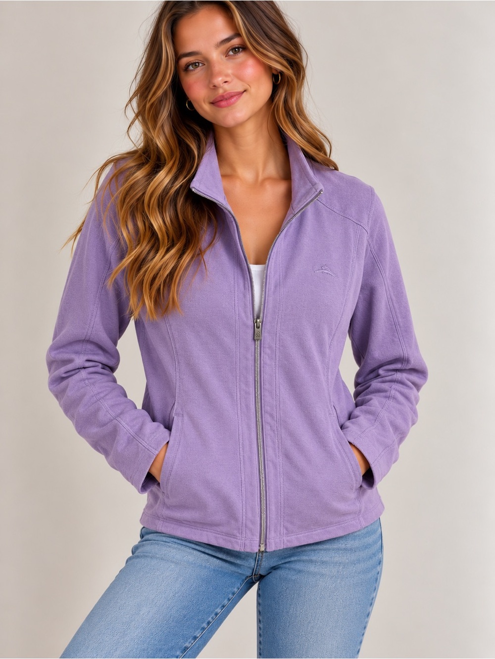 Tommy Bahama Aruba Women’s XL Lavender Purple Full Zip Cotton Jacket